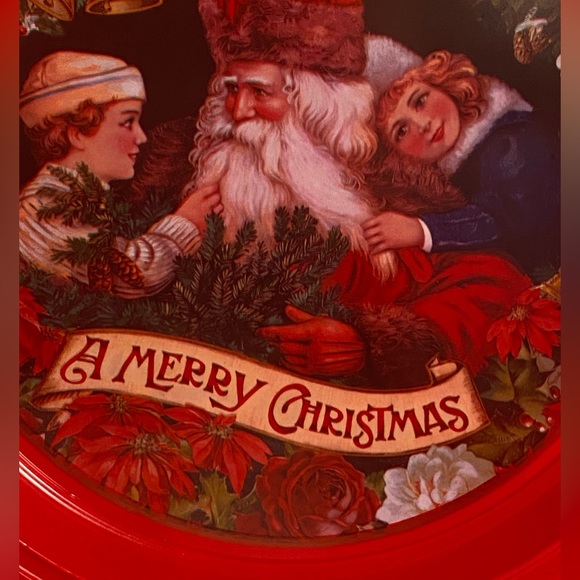 4 Vintage 1980s St Nick Dinner plastic Plate Merry Christmas Victorian Portrait - Picture 15 of 15
